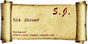 Sik József névjegykártya